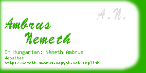ambrus nemeth business card
